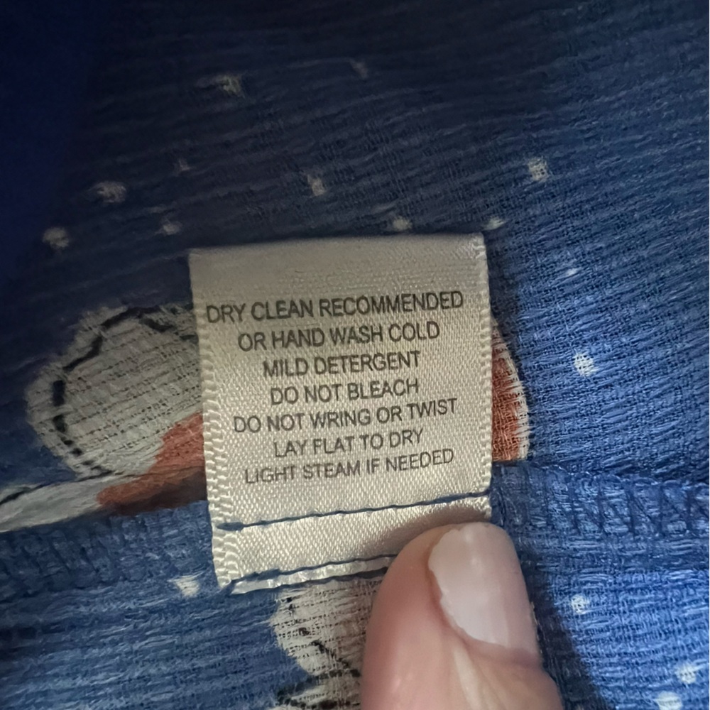 Love Stitch Floral Blue Blouse - M - Picture 6 of 7